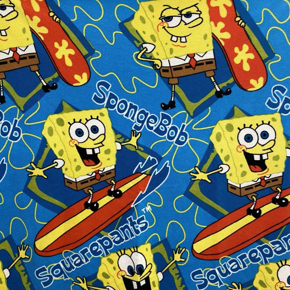 Vintage Spongebob Squarepants Surfing Fleece 58 x 50 Throw Blanket Nickelodeon